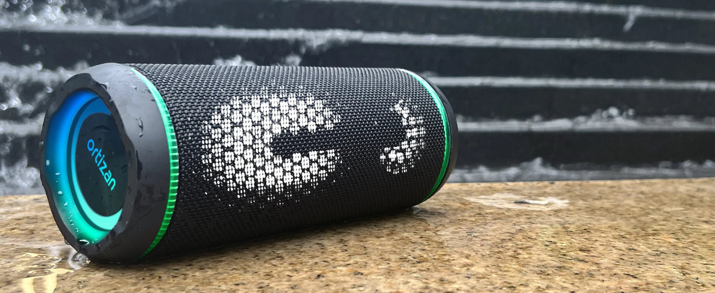 Ortizan Wireless Portable Bluetooth Speaker X30 with 40W Stereo Sound, Rich Bass, IPX7 Waterproof, 30H Playtime, TWS, LED Lights
