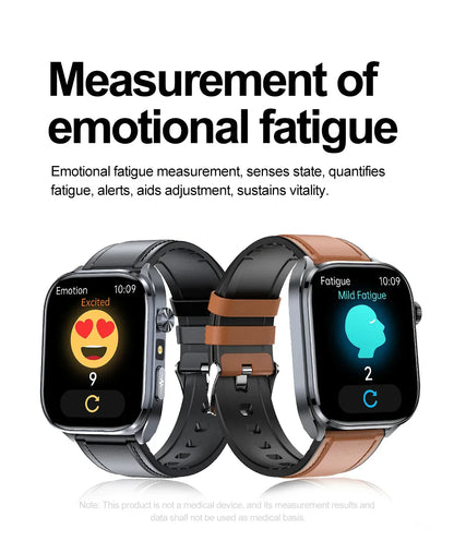 New Uric Acid Blood Lipids AI-GPT ECG Smartwatch Micro Physical Examination Body Analysis Men BT Call LED Flashlight Smartwatch