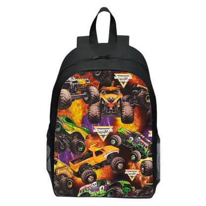 Monster Jam Truck Children's Backpack Primary School Backpack Kindergarten Backpack Male and Female Students