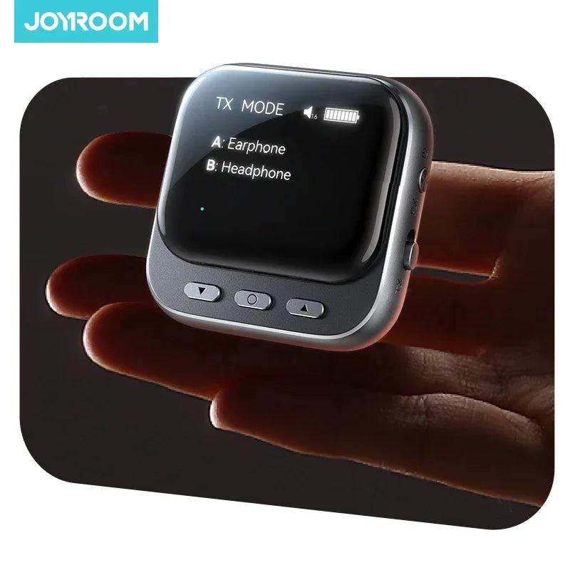 Joyroom Bluetooth 5.4 Receiver Transmitter 2-IN-1 AUX Car Bluetooth Adapter With LED Display TX/RX Dual Mode For Car Music