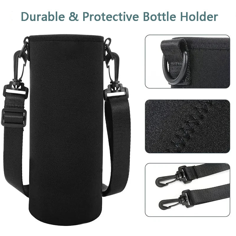 750ML/1000ML/1500ML Portable Water Bottle Insulated Neoprene Holder Pouch Bag Travel Thermos Cup Cover With Adjustable Strap
