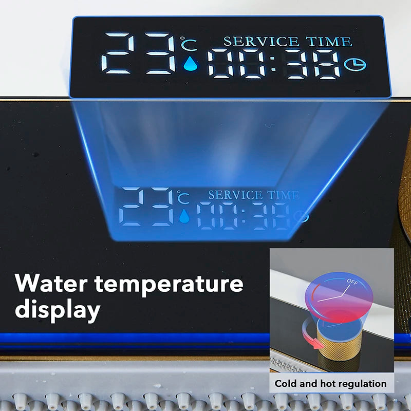 Golden Double Waterfall Sink Stainless Steel Kitchen Sink Embossed Large Single Slot Wash Basin Washing Pond For Kitchen