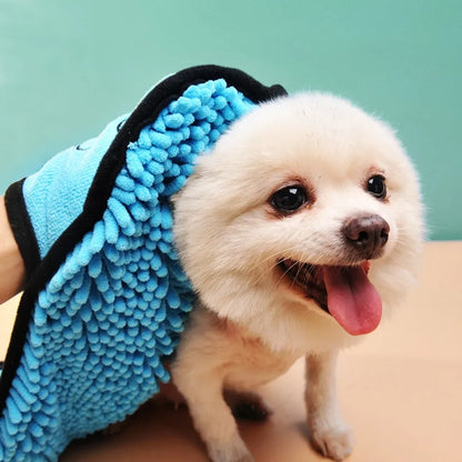 1Pcs Super Absorbent Pet Bath Towel Quick-drying Cat Towels Convenient Soft Bath Robe Dry Pet Cleaning Washcloth Dog Accessories