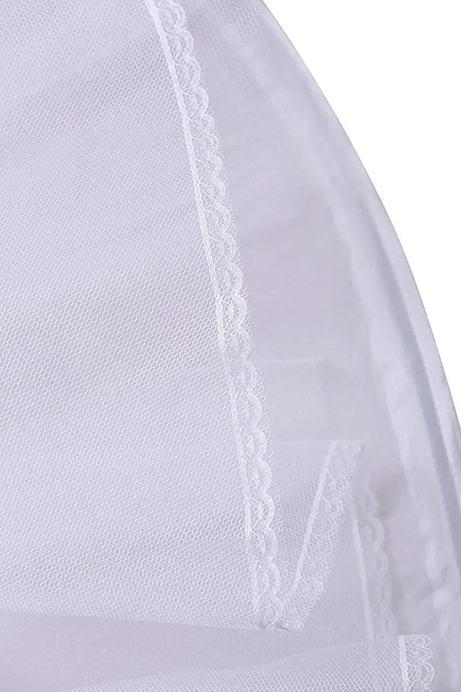 A-Line 1 Hoop White Petticoat for Weeding Dress Adjustable Size Bridal Gown Underskirt.
