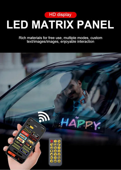 LED Scrolling Advertising Display RGB USB App Bluetooth DIY Devil Eye Overlength Matrix Pixel Panel Pattern Animation Display