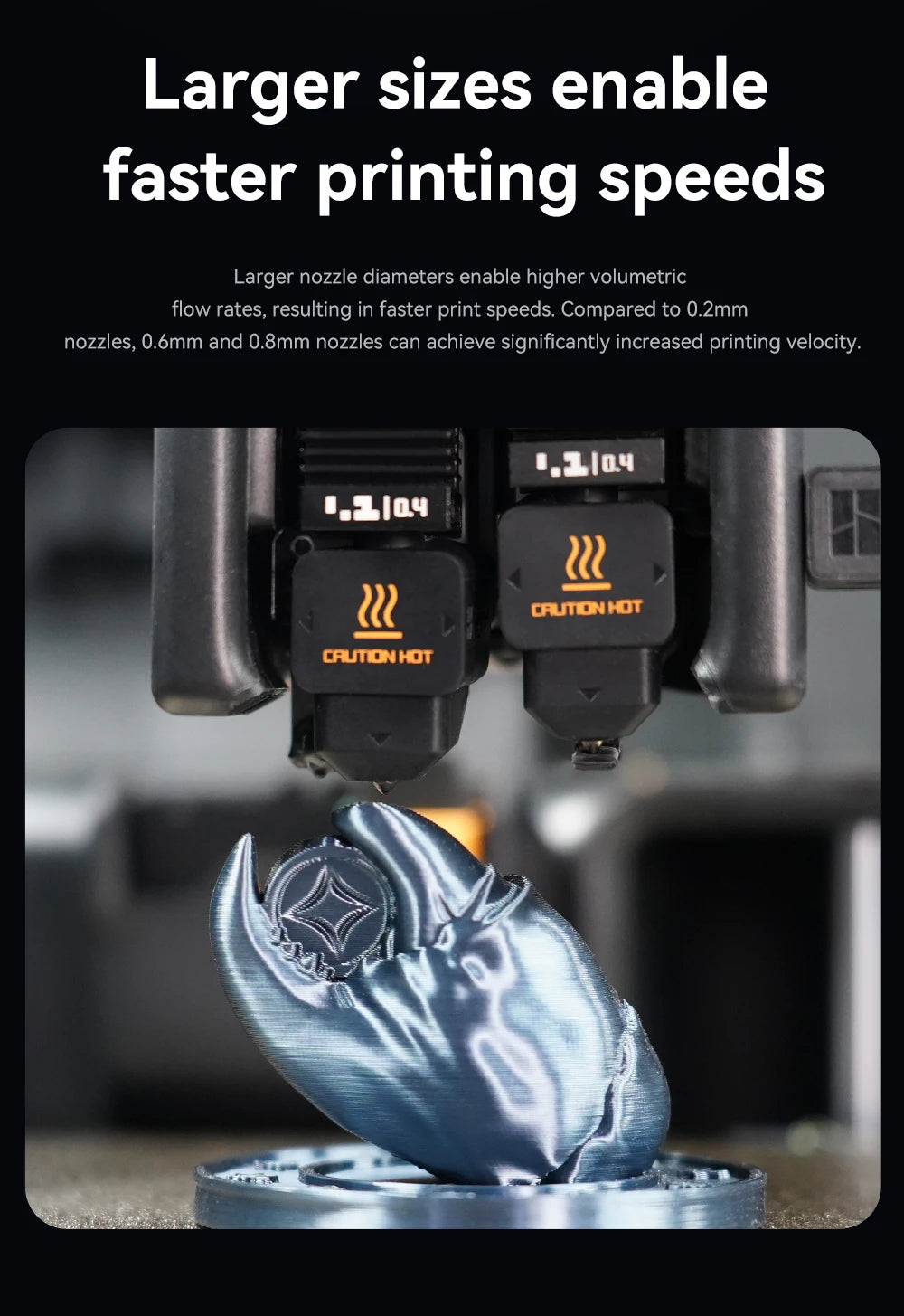 New High Quality H2D H2S H2C Hotend Kit with 0.2/0.4/0.6/0.8mm Hardened steel Nozzle Replace Hotend Kit For Bambu H2D A1/A1mini