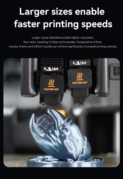 New High Quality H2D H2S H2C Hotend Kit with 0.2/0.4/0.6/0.8mm Hardened steel Nozzle Replace Hotend Kit For Bambu H2D A1/A1mini