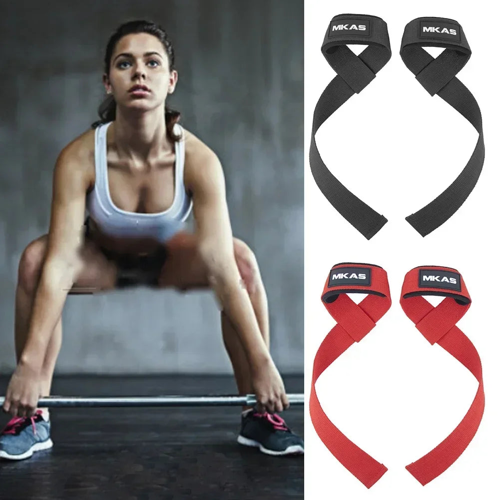 1Pair Non-slip Strap Gym Dumbbell Workout Weights Lifting Straps Crossfit Fitness Equipment Wrist Wrap Lift Exercise Training
