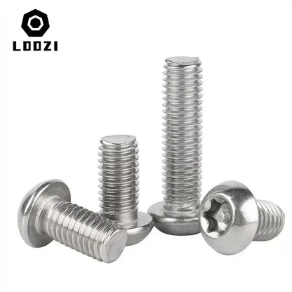 304 Stainless Steel Six Lobe Torx Button Round Head With Pin Anti-theft Tamper Proof Security Bolt Screw M3 M4 M5 M6 M8 M10 M12