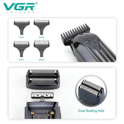 VGR 644 gradient hair cutting combination electric shaver rechargeable professional men's hair clipper carving electric pusher