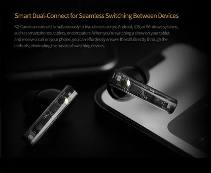 KZ Carol ANC True Wireless Earphone 55dB Active Noise Canceling TWS Headphone 6 Mics AI HD Call Bluetooth 5.3 HiFi in-Ear Earbud