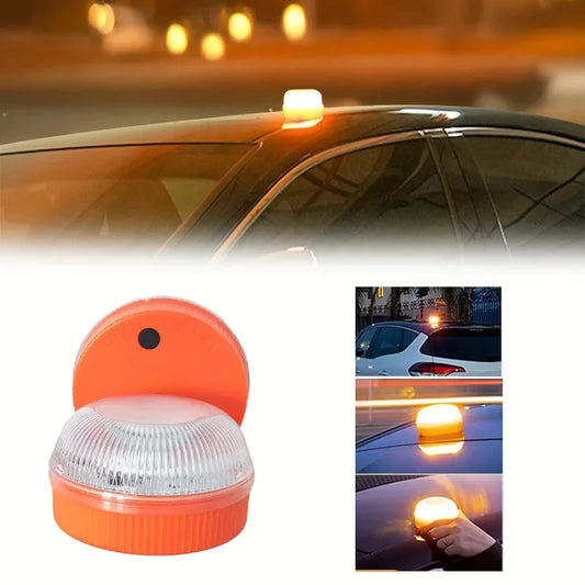 V16 Car warning strobe light, ultra-bright LED, night safety flashing light, strong magnet suction roof light, warning light