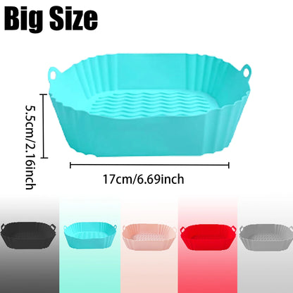 Silicone Air Fryer Liners Pot,Airfryer Basket Cooking Gadgets ,Reusable Baking Tray Non-stick Pizza Pan Oven Kitchen Accessories