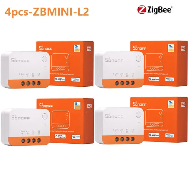 SONOFF ZBMINI-L2 Zigbee DIY Mini Smart Switch Module No Neutral Wire Required Switch Work With Alexa Google Alice Smartthing