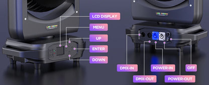 U'King 2Pcs 220W Beam Wash Zoom Moving Head Lights With Light Strip19X15W RGBW LED Stage Light DMX512 DJ Light For KTV Bar Party