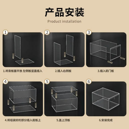 Shoe box, hard box, magnetic suction, front side opening storage, transparent acrylic bag, hand-held storage box, shoe cabinet