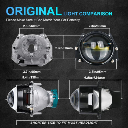 2PCS 3 Inch Bi LED Projector Headlights Lenses for Hella LED Lights Projector 3000W 32000000LM Diode Headlamp Car Accessories