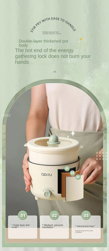 Electric Rice Pot Multicooker Hotpot Stew Heating Pan Noodles Eggs Soup Steamer Rice Cookers Cooking Pot for Home