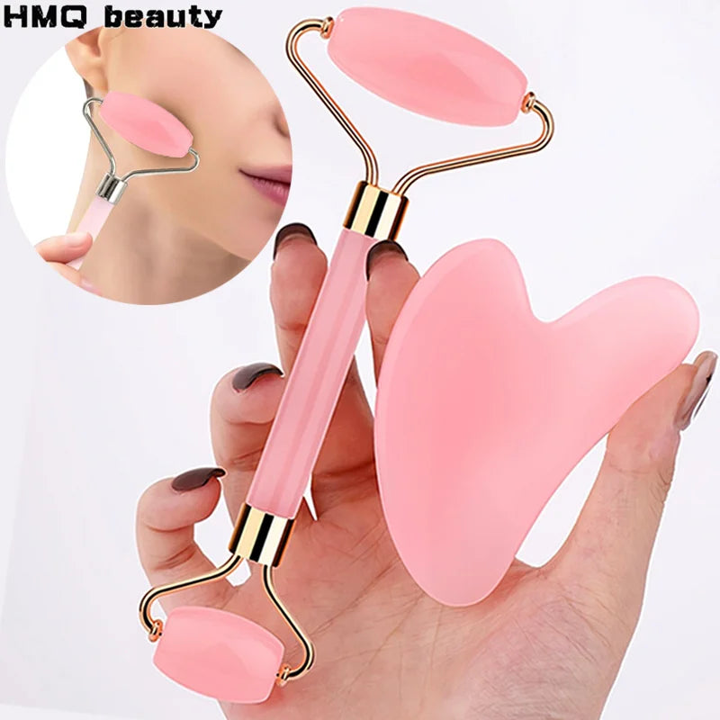Facial roller and gua sha set, facial massage tools for skincare, relaxation, home beauty, and daily use