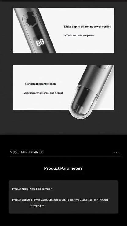 Mini Electric Nose & Facial Hair Trimmer Painless Safe for Men Women Ears Eyebrow Portable Waterproof Rechargeable Grooming