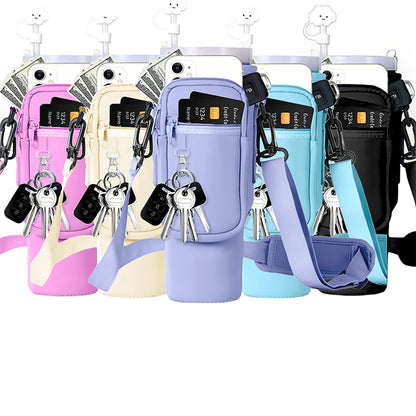 Water Bottle Carrier Bag For Stanley 40oz Insulated Mug Cup Holder Portable Water Bottle Bag with Adjustable Shoulder Strap