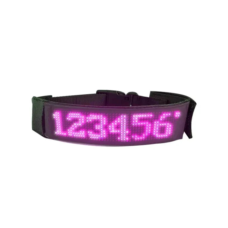 LED Dog Collar DIY ID LED Tag Nameplate Night Glowing Pet Collars Adjustable Safety Puppy Collar for Small Medium Large Dogs