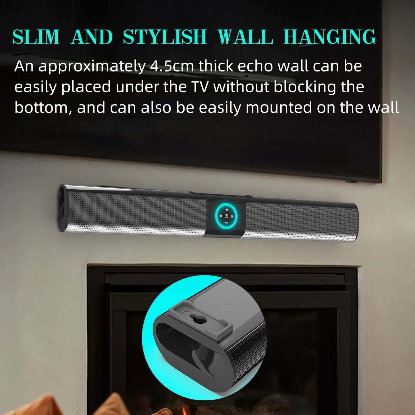 HOMEFISH BS-20  RGB Ambient Light Bluetooth Speaker 6 EQ Sound Effects 4 Speakers Supports TF, USB, AUX, RCA, Bluetooth, FM