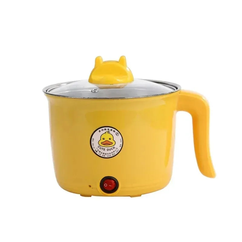 Portable Mini Electric Hot Pot 1.8L Non-stick Multifunctional Cooker for Dorm Cooking and Home Use for 1-2 People with Auto