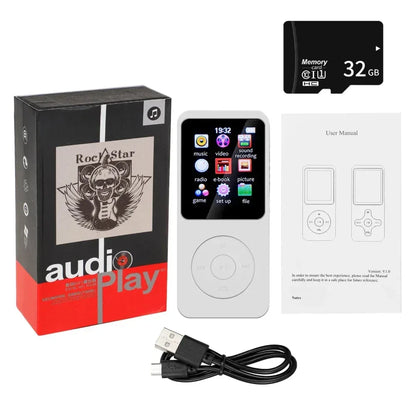 MP3 Player Portable Music Player Bluetooth 5.4 Music Stereo Player 1.8 inch Screen Support FM Radio E-Book Recording