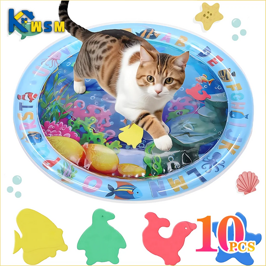 Water Sensory Play Mat Thickened Inflatable Water Mat For Cat And Dog Pet Playmat With Fish Sea Ocean Theme Sensory Toy Water by PDG ibma