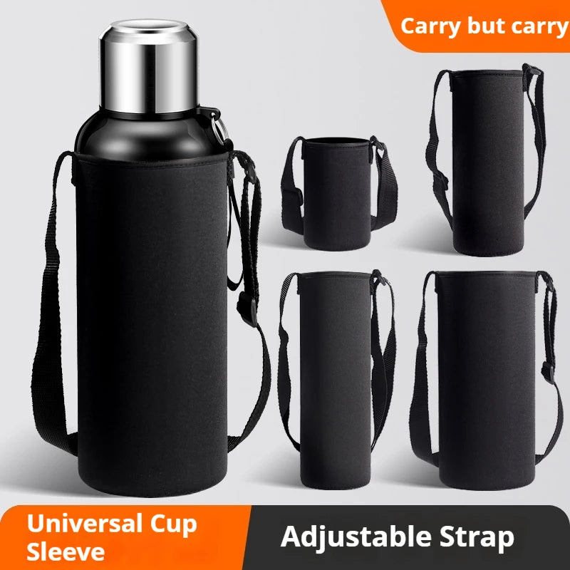 750ML/1000ML/1500ML Portable Water Bottle Insulated Neoprene Holder Pouch Bag Travel Thermos Cup Cover With Adjustable Strap