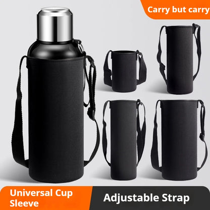 750ML/1000ML/1500ML Portable Water Bottle Insulated Neoprene Holder Pouch Bag Travel Thermos Cup Cover With Adjustable Strap