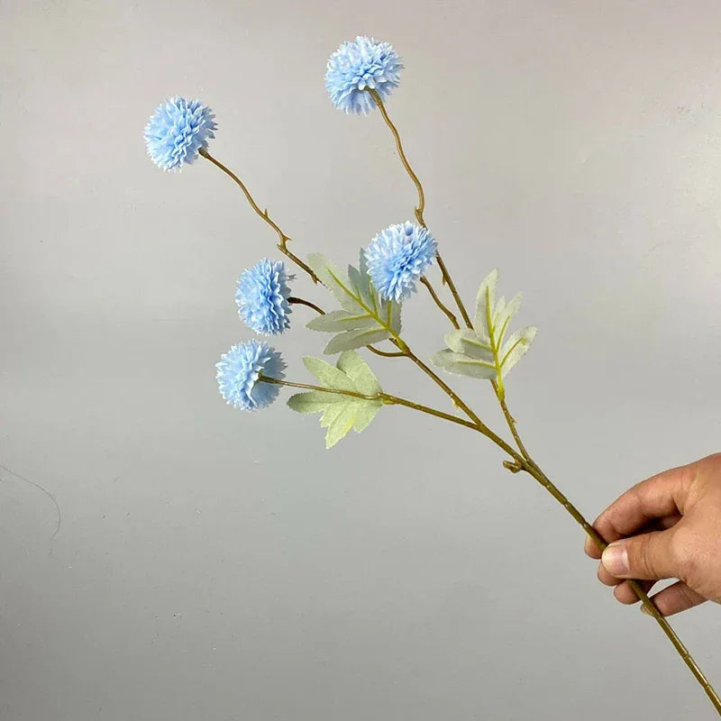 5 Head Dandelion Artificial Flowers Wedding Decoration Fake Flowers Small Thorn Ball DIY Home Decor Bouquet Valentine's Day Gift