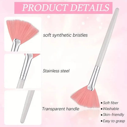 8pcs/set  Facial Brushes Fan Makeup Brushes Soft Portable Mask Brushe Spa Headband Stretchable Hair Wrap Skincare Makeup Tools