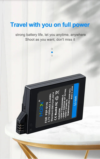 HQIX for Sony  PSP-2000 2001 2002 2003 2004 2005 2006 2007 2008 3000 3001 3002 3003 3004 Game Console PSP-S110 Charger Battery