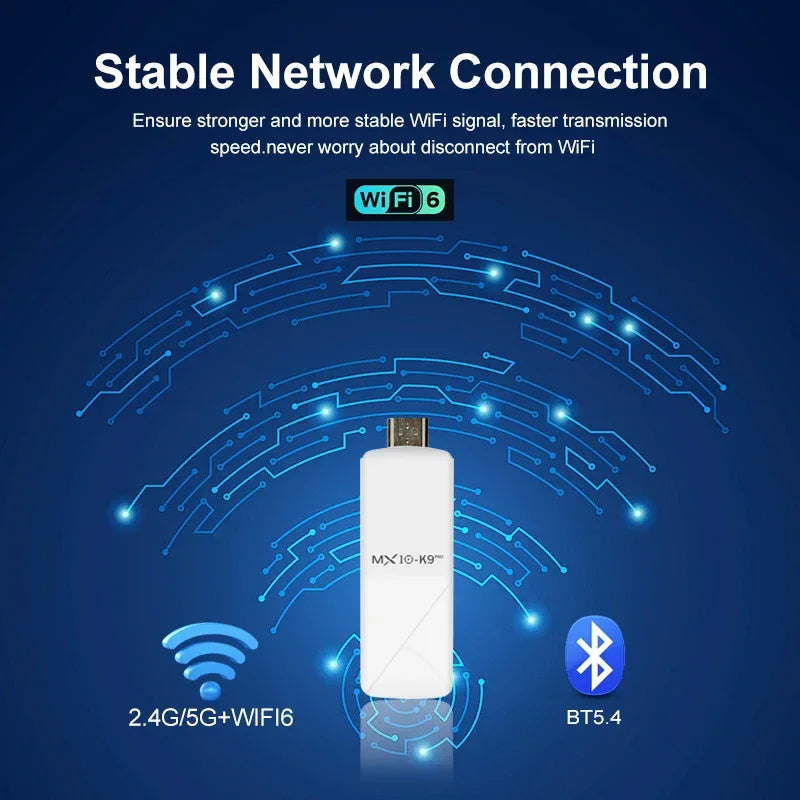 Smart TV Stick MX10 K9PRO Android 13 Dual-Band WiFi2.4G+5G BT5.0 Support Voice Control 2GB+16GB Chromecast TV Stick