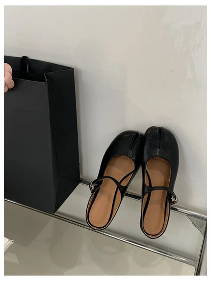 Women Tabi Ninja Slippers Brand Mules Soft Microfiber Comfy Flats Fashion Split Toe Slides Casual Loafer Shallow Ballerina Mujer