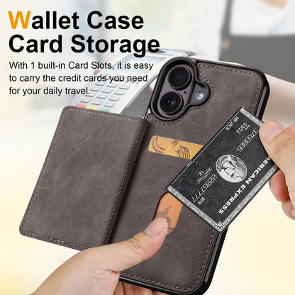 Business Flip Leather Case for iPhone 16 17 Air 16E 15 14 13 12 11 Pro Max Plus Mini Built-in Magnetic Wallet Card Phone Cover