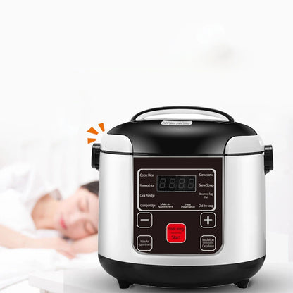 12V 24V Electric Rice Cooker Car Truck Multicooker Timing Reservation Food Heating Cooking Steamer Soup Stew Pot Steamer Cooker