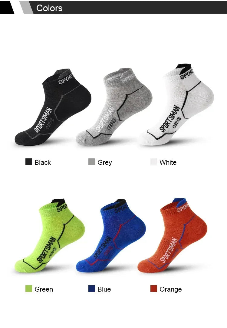 5 Pairs Men's Short Socks Sweat Absorbent and Odorous Basketball Running Sports Socks Breathable Mesh Men's Socks