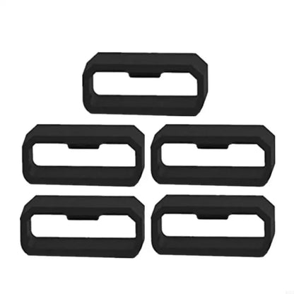 5Pcs 20/22/26mm Rubber Watchbands Black Strap Loop Ring Silicone Watch Bands Accessories Holder For Garmin Fenix7 7X 6X 6 5X 5