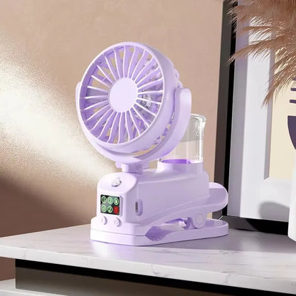 Refrigerating Clip Spray Fan USB Rechargeable Office Dormitory Outdoor Multi-Functional Desktop Clip Fan Moisturizing