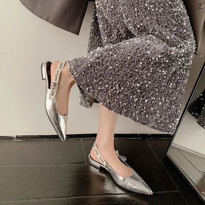 2025 New Fashionable Pointed-toe Buckle Solid Color High-heeled Sandals for Women in Spring and summer  Luxury Shoes