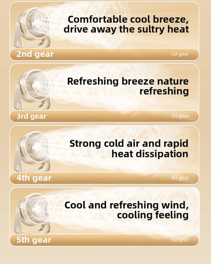 Cordless Electric Fan 3600mah Wireless Portable Air Circulator Fan Desktop Wall Ceiling Air Cooling Cooler Quiet Ventilator