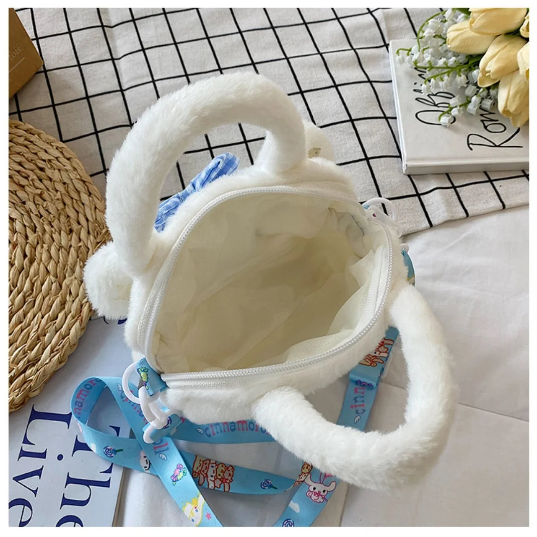 Anime Sanrio Kuromi Capybara Handbag My Melody Cinnamoroll Plush Cosmetic Bag Hello Kitty Travel Storage Bag Women Toy Gifts