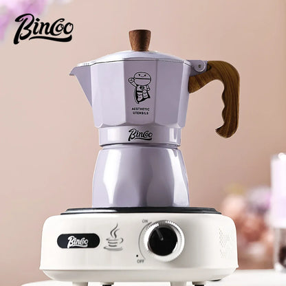 Double Valve Moka Pot Coffee Mocha Pot Set Espresso Moka Pot Electric Stove Heated Brewed Coffee Pot Italian Barista Tools 220v