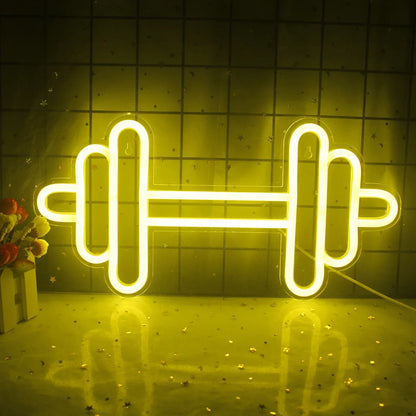 Barbell Fitness Gym Neon Sign Dumbbell LED Neon Ligh Wall Decoration For Workout Room Sport Club Weightlifting Christmas Gift