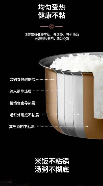 Electric rice cooker, fully automatic, household smart rice cooker, multi-functional non-stick steaming cooking fast cooking.