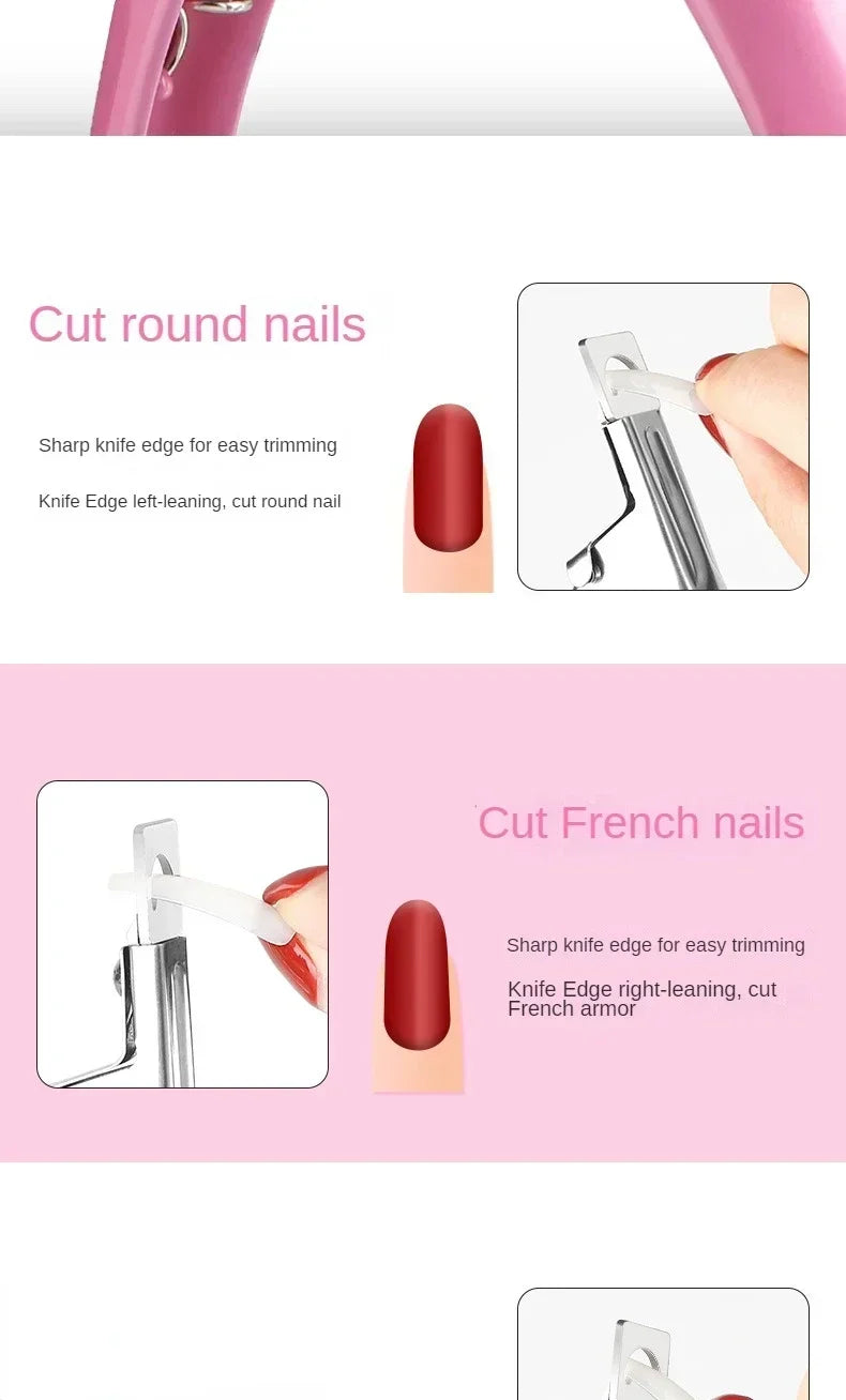 Professional U-Shaped False Nail Cutter, Straight Edge Fake Nail Tip Clipper, Manicure Pliers Nail Capsule Guillotine Tool