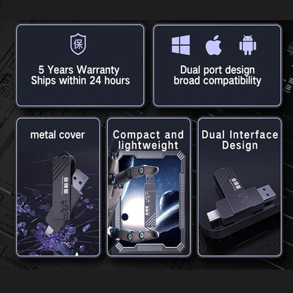 High Speed Solid State USB Drive 1TB Mobile Phone Hard Drive Type-C Dual Interface Mobile Computer Large Capacity USB Drive 512G